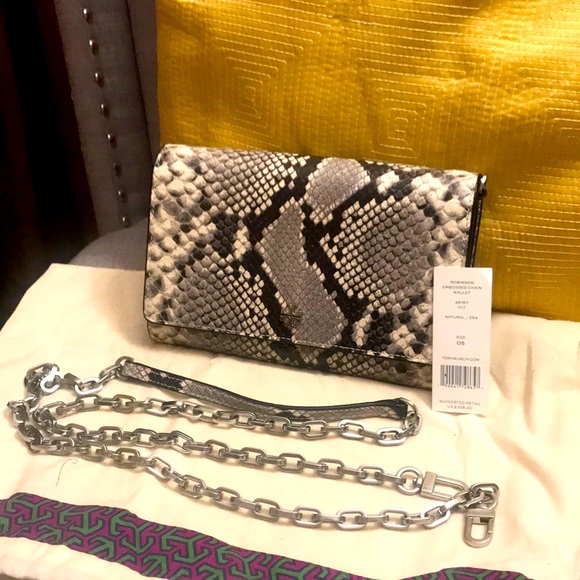 Tory Burch Handbags - Tory Burch Wallet on Chain- snake print